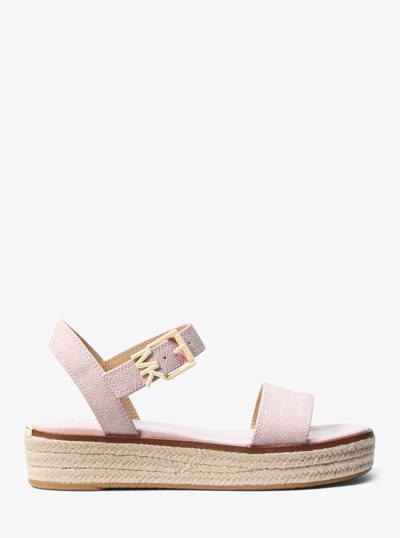 Richie Signature Logo Platform Espadrille Sandal in POWDER BLUSH | Michael Kors