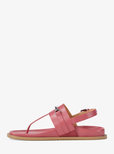 Sandale Carson en cuir &agrave; bride en T in HIBISCUS | Michael Kors