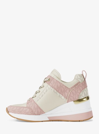 Georgie Signature Logo Wedge Trainer in PWD BLSH MLT | Michael Kors
