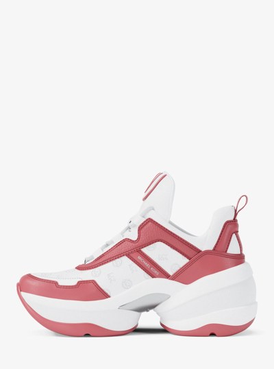 Olympia Logo Debossed  Trainer in HIBISCUS | Michael Kors