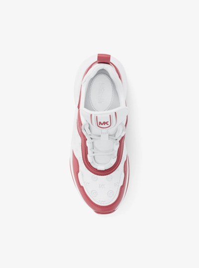 Olympia Logo Debossed  Trainer in HIBISCUS | Michael Kors
