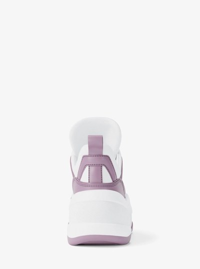 Olympia Logo Debossed  Trainer in LT QUARTZ | Michael Kors