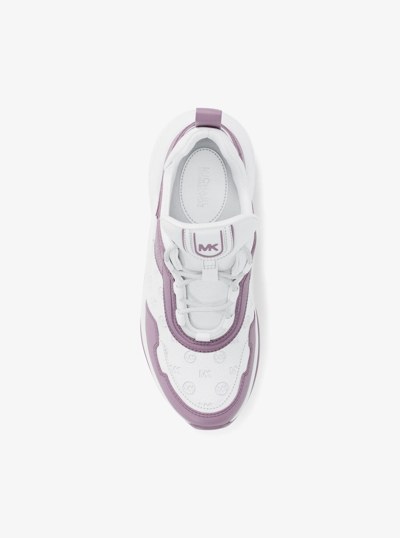 Olympia Logo Debossed  Trainer in LT QUARTZ | Michael Kors