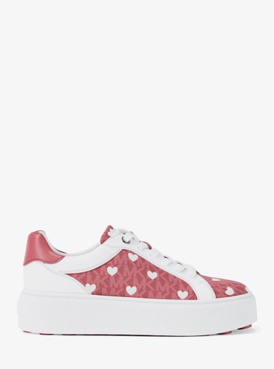 Romey Printed Signature Logo Platform Sneaker in HIBISCUS MULTI | Michael Kors