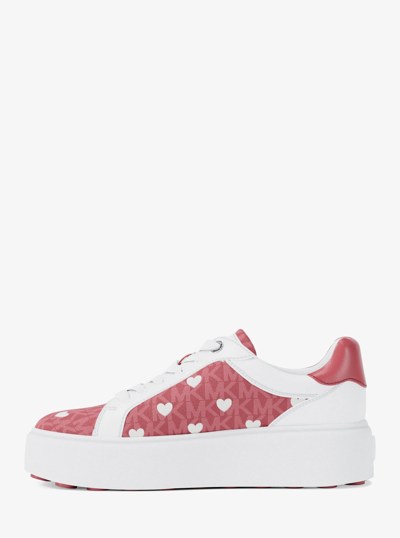 Romey Printed Signature Logo Platform Sneaker in HIBISCUS MULTI | Michael Kors