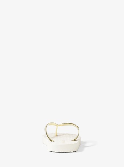 Signature Logo Flip Flops in VANILLA | Michael Kors