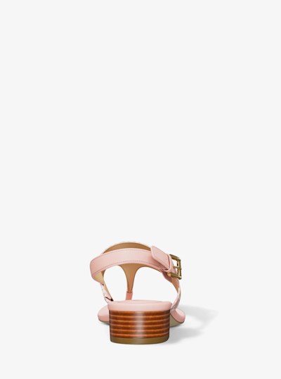 Hannah Signature Logo T-Strap Sandal in POWDER BLUSH | Michael Kors