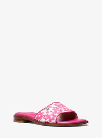 Hannah Sequined Floral Print Slide Sandal