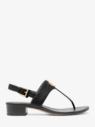 Hannah T-Strap Sandal in BLACK | Michael Kors