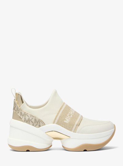Olympia Metallic Scuba Trainer in PALE GOLD | Michael Kors
