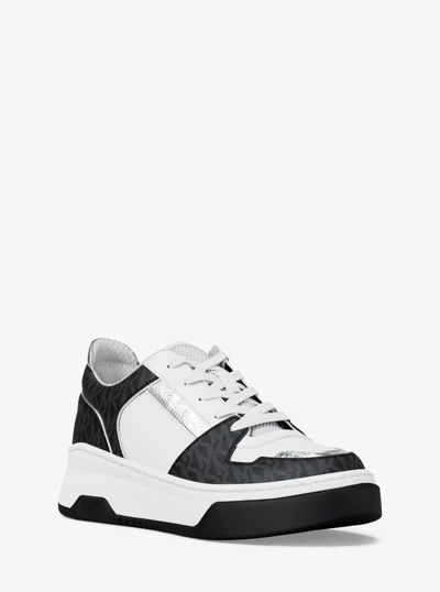 Lexi Mixed-Media Sneaker in BLACK | Michael Kors