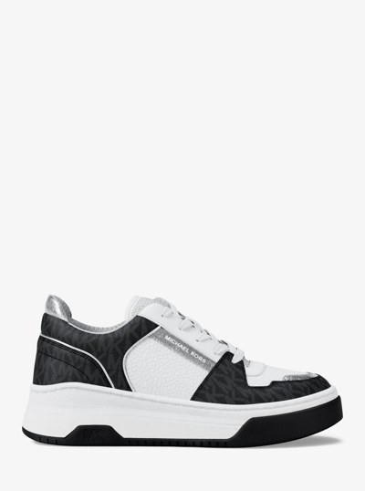 Lexi Mixed-Media Sneaker in BLACK | Michael Kors