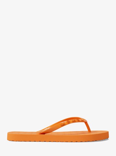 Signature Logo Flip Flops in POP ORANGE | Michael Kors