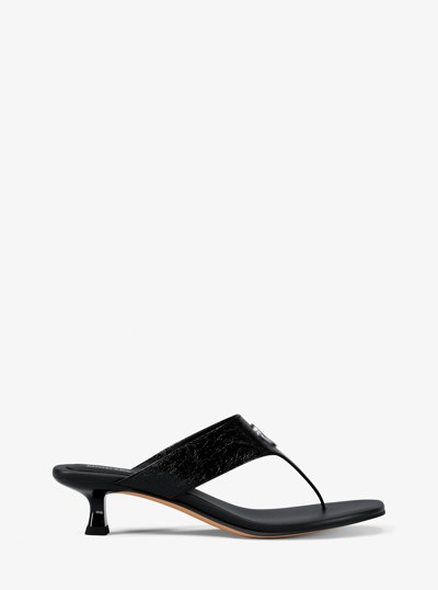 Anneka Patent Thong Sandal in BLACK | Michael Kors