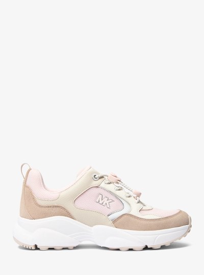 Jett Mixed-Media Trainer in POWDER BLUSH | Michael Kors