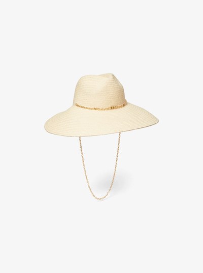 Embellished Straw Hat in CAMEL | Michael Kors