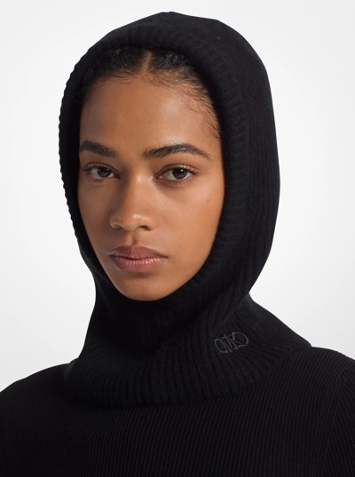 Ribbed Knit Balaclava in BLACK | Michael Kors