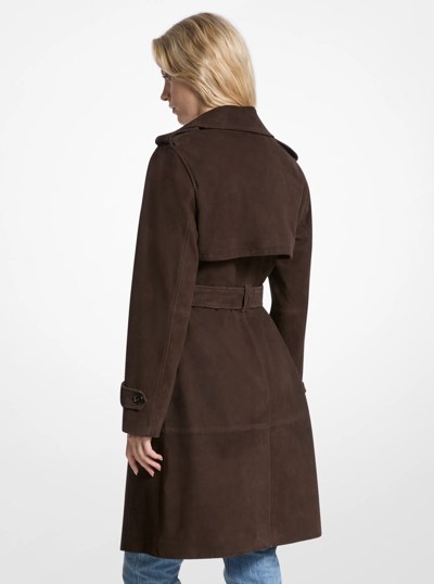 Suede Trench Coat in CHOCOLATE | Michael Kors