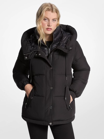 Quilted Hooded Puffer Jacket in BLACK | Michael Kors