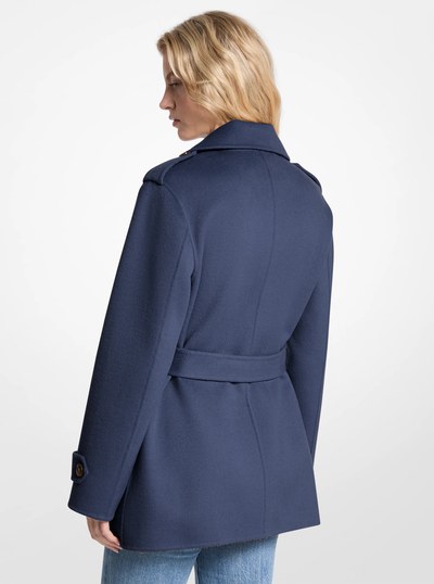 Wool Blend Belted Wrap Coat in MIDNIGHTBLUE | Michael Kors