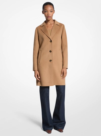 Wool Blend Scarf Coat in DARK CAMEL | Michael Kors