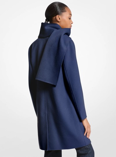 Wool Blend Scarf Coat in MIDNIGHTBLUE | Michael Kors