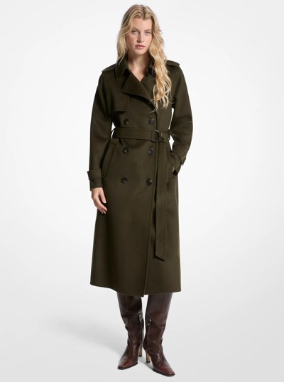 Wool Blend Belted Coat in IVY | Michael Kors