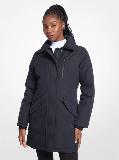 Faux Fur Trim Woven Hooded Coat