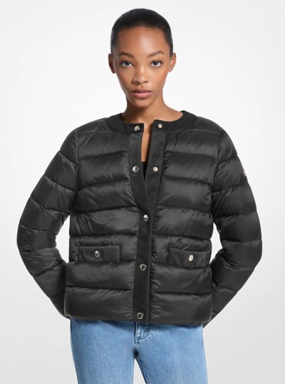 Packable Quilted Nylon Puffer Jacket in BLACK | Michael Kors