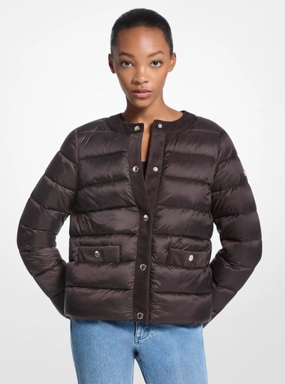 Packable Quilted Nylon Puffer Jacket in CHOCOLATE | Michael Kors