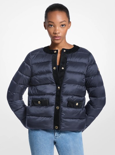 Packable Quilted Nylon Puffer Jacket in NAVY | Michael Kors