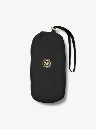Packable Quilted Nylon and Faux Fur Trim Puffer Jacket in BLACK | Michael Kors