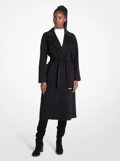 Wool Blend Trench Coat in BLACK | Michael Kors