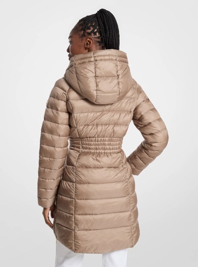 Quilted Nylon Puffer Coat in TAUPE | Michael Kors