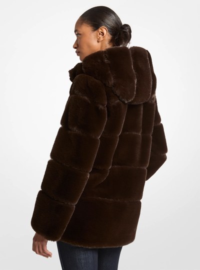 Faux Fur Hooded Coat in CHOCOLATE | Michael Kors