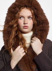 Faux Fur Trim Puffer Jacket