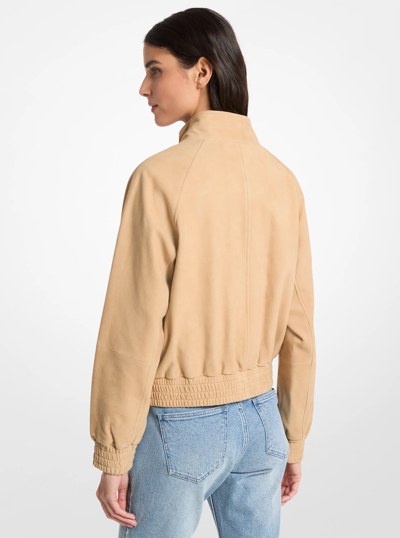 Suede Bomber Jacket in KHAKI | Michael Kors