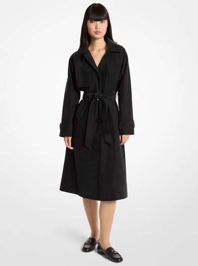 Water-Resistant Coated Trench Coat in BLACK | Michael Kors