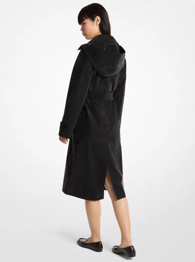 Water-Resistant Coated Trench Coat in BLACK | Michael Kors