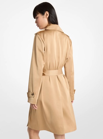 Satin Trench Coat in KHAKI | Michael Kors