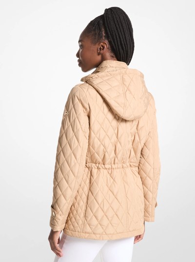 Quilted Hooded Jacket in KHAKI | Michael Kors