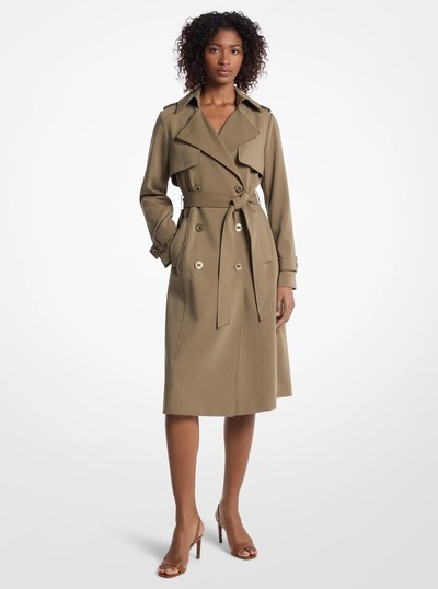 Woven Trench Coat in SAFARI GREEN | Michael Kors