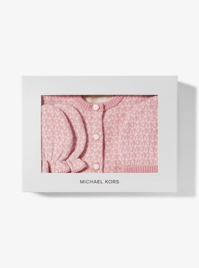 Logo Jacquard Cotton 4-Piece Baby Gift Set