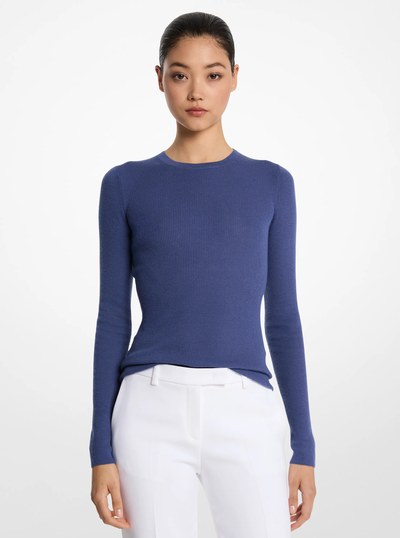Hutton Featherweight Cashmere Sweater in RIVIERA | Michael Kors