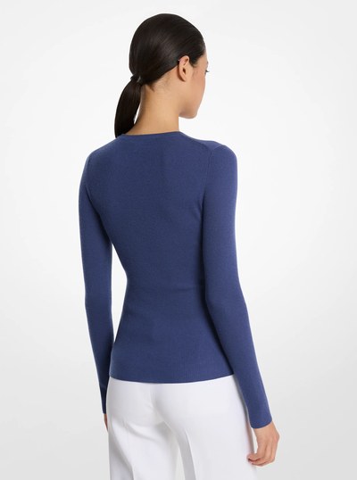 Hutton Featherweight Cashmere Sweater in RIVIERA | Michael Kors