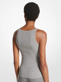 Camiseta de tirantes acanalada de viscosa el&aacute;stica