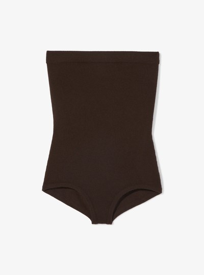 Stretch Cashmere Strapless Bodysuit in CHOCOLATE | Michael Kors