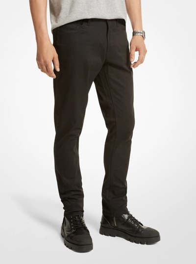 Parker Slim-Fit Stretch-Twill Pants in BLACK | Michael Kors