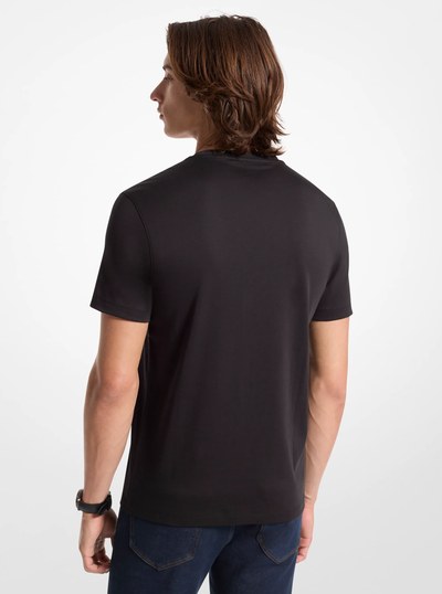 Cotton Crewneck T-Shirt in BLACK | Michael Kors