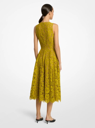 Cotton Blend Floral Lace Dance Dress in MOSS | Michael Kors